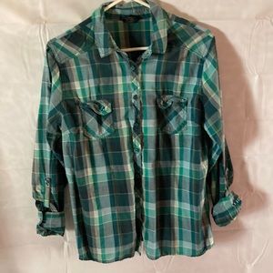 Blue button up flannel
